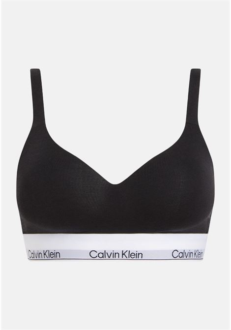 Bralette nera da donna con banda logata CALVIN KLEIN | 000QF7900EUB1